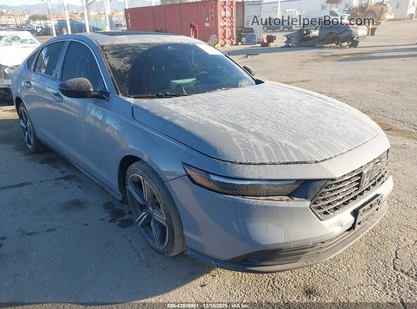 1HGCY2F54RA050199 2024 HONDA ACCORD HYBRID Серый Передняя правая четверть