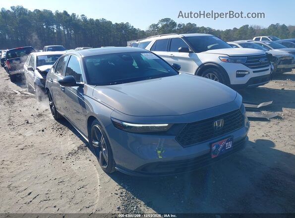 1HGCY2F57RA059933 2024 HONDA ACCORD HYBRID Серый Передняя правая четверть