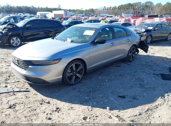 1HGCY2F59PA015624 2023 HONDA ACCORD HYBRID Серебряный Передняя левая четверть