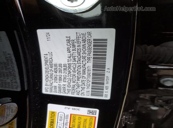 1HGCY2F7XSA018171 2025 HONDA ACCORD Черный Вид подкапотного пространства