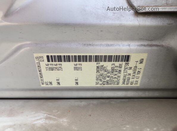 1N4AA6CVXLC379738 2020 NISSAN MAXIMA Silver ძრავის განყოფილების ხედი