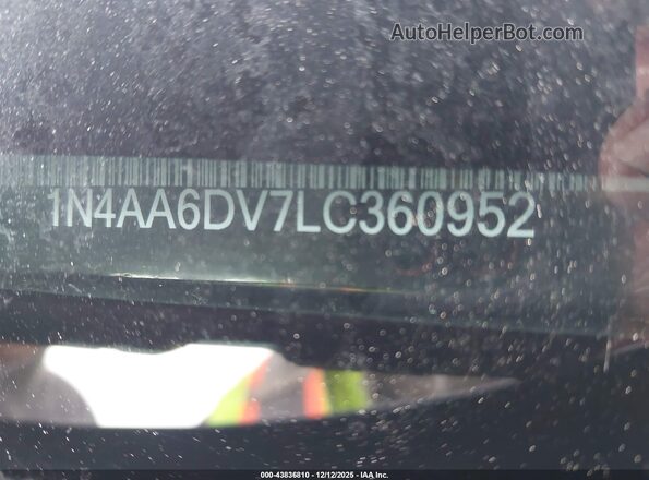 1N4AA6DV7LC360952 2020 NISSAN MAXIMA SL Черный Вид подкапотного пространства