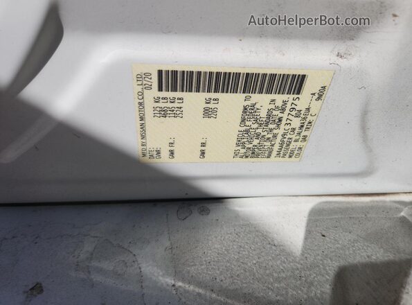 1N4AA6FV9LC377975 2020 NISSAN MAXIMA PLATINUM Белый Вид подкапотного пространства