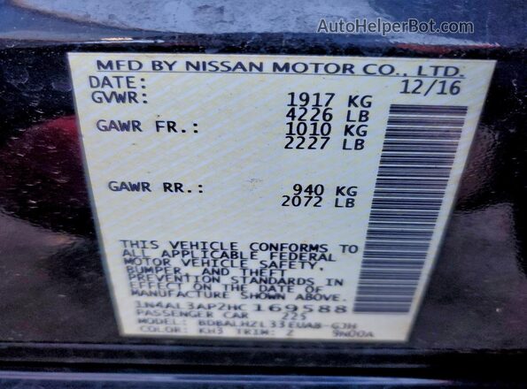 1N4AL3AP2HC169588 2017 NISSAN ALTIMA Black Engine compartment view