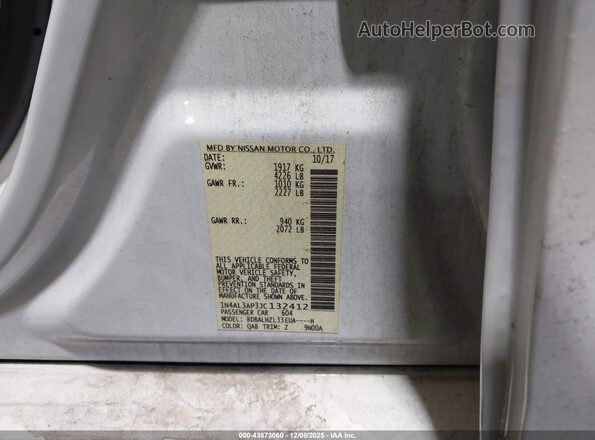 1N4AL3AP3JC132412 2018 NISSAN ALTIMA Белый Вид подкапотного пространства