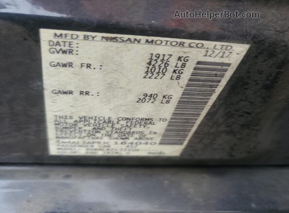 1N4AL3AP9JC164040 2018 NISSAN ALTIMA Синий Вид наклейки с VIN-кодом