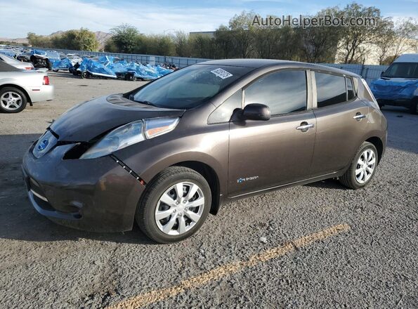 1N4AZ0CP2GC303573 2016 NISSAN LEAF Коричневый Передняя левая четверть