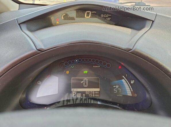 1N4AZ0CPXGC304132 2016 NISSAN LEAF White Widok zestawu wskaźników