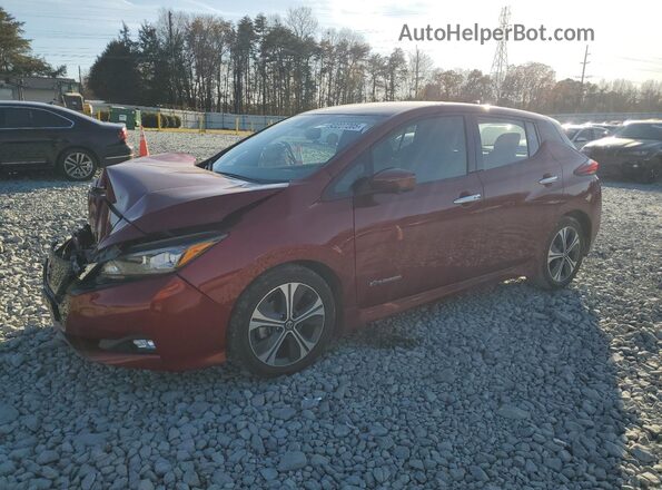1N4AZ1CP9JC313689 2018 NISSAN LEAF Burgundy Передня ліва чверть