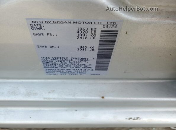 1N4BL4DV0RN404371 2024 NISSAN ALTIMA Silver Շարժիչի բաժամունքի տեսք