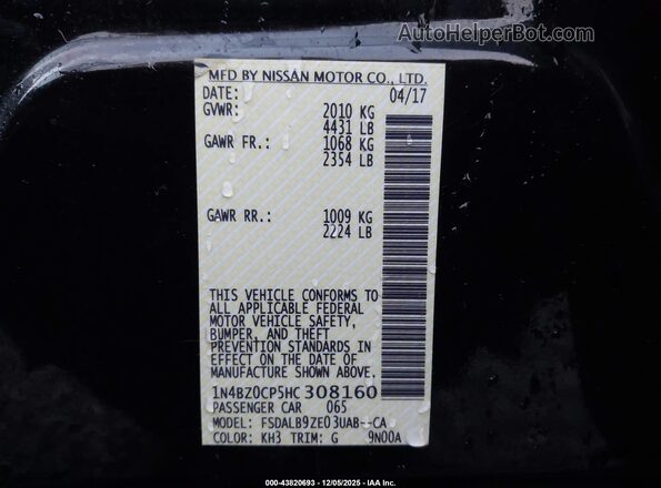 1N4BZ0CP5HC308160 2017 NISSAN LEAF Black Widok komory silnika