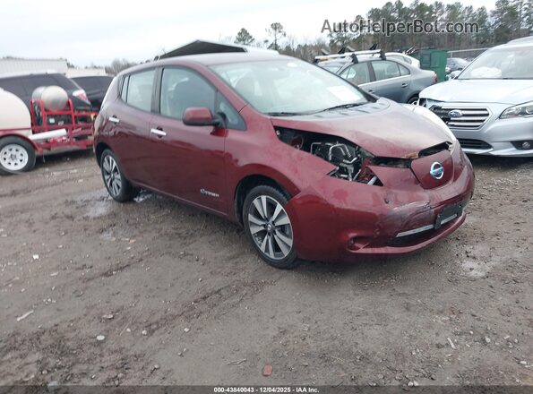 1N4BZ0CP9GC309035 2016 NISSAN LEAF Бордовый Передняя правая четверть