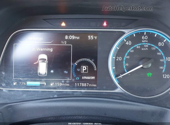 1N4BZ1BP3LC308514 2020 NISSAN LEAF White Вид задніх сидінь