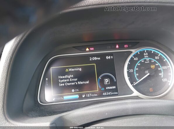1N4BZ1CP2KC312244 2019 NISSAN LEAF White Widok tylnych siedzeń