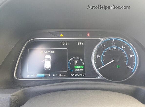 1N4BZ1CP8KC312863 2019 NISSAN LEAF Blue Вид щитка приладів