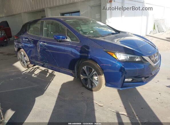 1N4BZ1CV6MC553080 2021 NISSAN LEAF Синий Передняя правая четверть