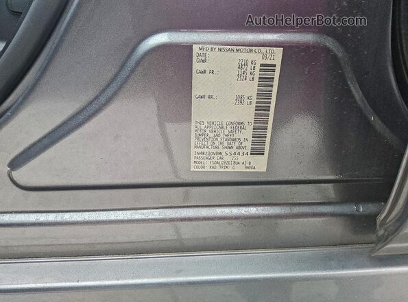 1N4BZ1DV0MC554434 2021 NISSAN LEAF Серый Вид подкапотного пространства