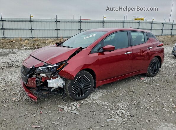 1N4CZ1CV7RC553665 2024 NISSAN LEAF Темно-бордовый Передняя левая четверть