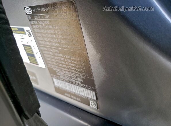 SALWR2RU7KA861540 2019 LAND ROVER RANGE Серый Вид наклейки с VIN-кодом