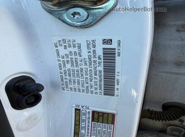 2HKRW1H84JH507445 2018 HONDA CRV Белый Вид задней части салона