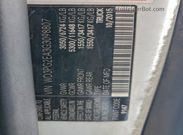 WD3PG2EA3G3098807 2016 MERCEDES-BENZ METRIS Белый Панорамный вид салона 360°