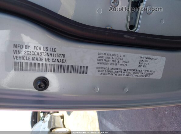 2C3CCABT3NH116270 2022 CHRYSLER 300 Silver Engine compartment view
