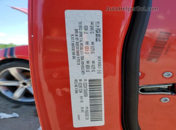 2C3CDXCT5GH203590 2016 DODGE CHARGER Red Widok naklejki z numerem VIN