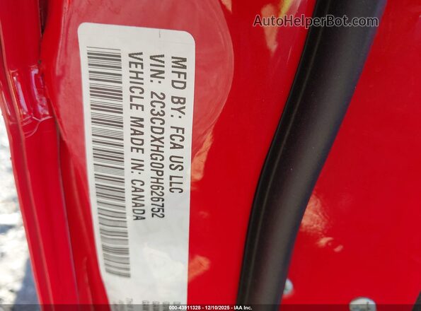 2C3CDXHG0PH626752 2023 DODGE CHARGER Red Widok komory silnika