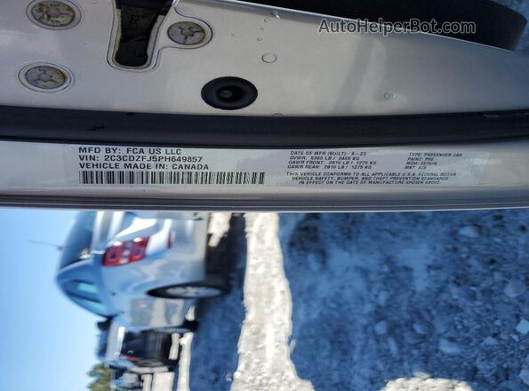 2C3CDZFJ5PH649857 2023 DODGE CHALLENGER Серебряный Вид подкапотного пространства