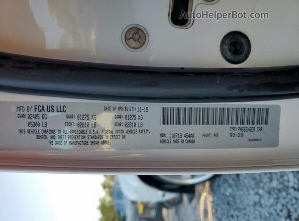 2C3CDZFJXKH741216 2019 DODGE CHALLENGER Белый Вид наклейки с VIN-кодом