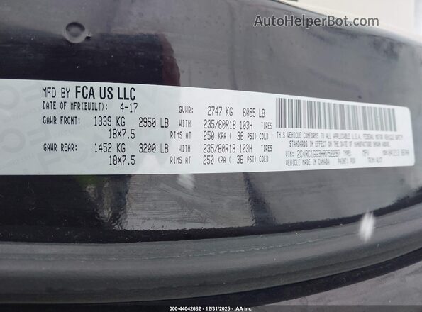 2C4RC1GG3HR752297 2017 CHRYSLER PACIFICA Черный Вид подкапотного пространства