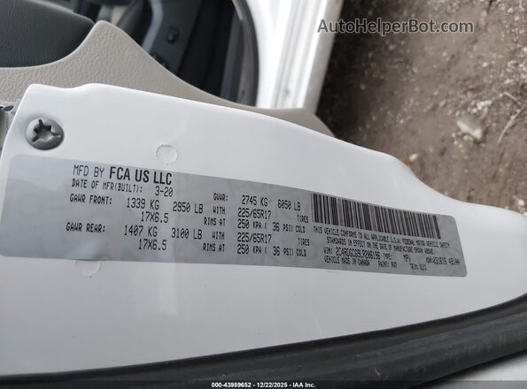 2C4RDGCG9LR206196 2020 DODGE GRAND CARAVAN White Widok komory silnika