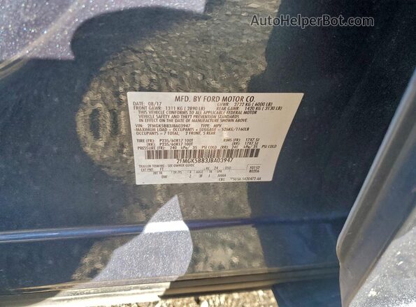 2FMGK5B83JBA03947 2018 FORD FLEX Blue Widok naklejki z numerem VIN