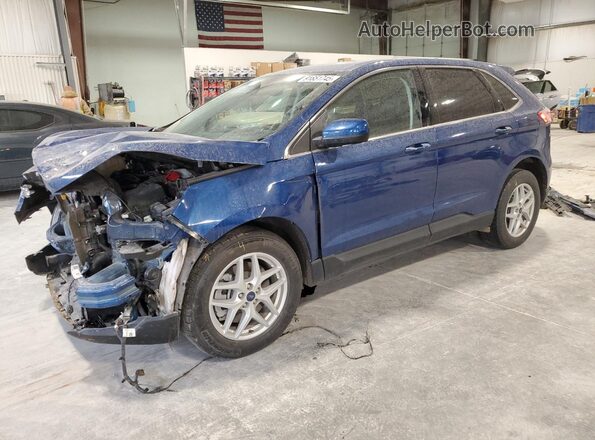 2FMPK4J99NBA76928 2022 FORD EDGE Blue Передня ліва чверть
