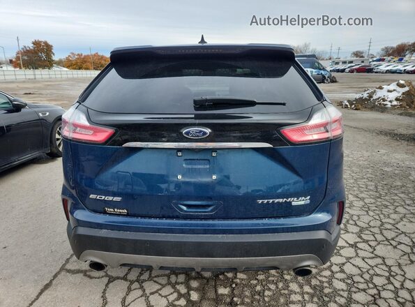 2FMPK4K93LBB65308 2020 FORD EDGE Blue Widok z tyłu