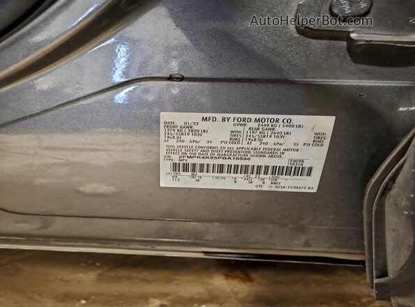 2FMPK4K95PBA16596 2023 FORD EDGE Gray VIN կոդի պիտակի տեսք