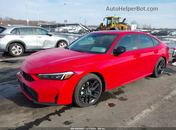 2HGFE4F80TH310229 2026 HONDA CIVIC HYBRID Red წინა მარცხენა ხედი სამი მეოთხედიდან