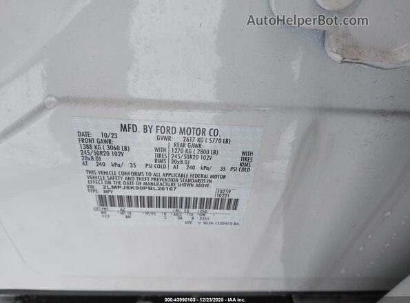 2LMPJ8K90PBL26167 2023 LINCOLN NAUTILUS Белый Вид подкапотного пространства