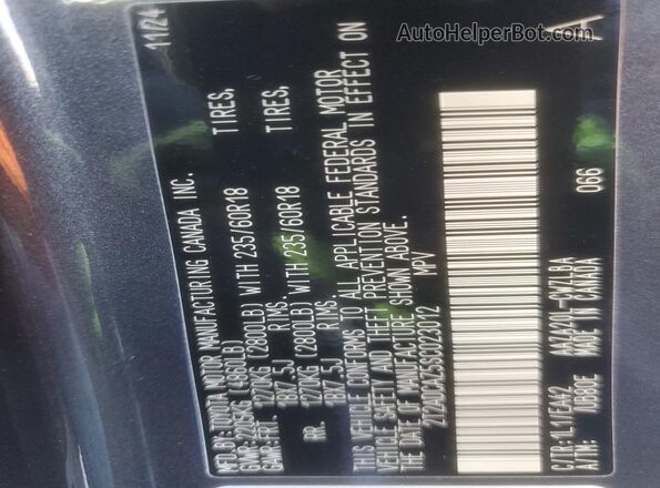 2T2ADCAZ5SC023012 2025 LEXUS NX Gray VIN კოდის სტიკერის ხედი