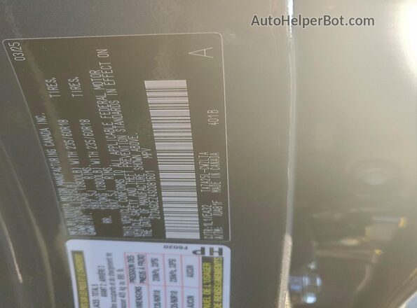 2T2AGCEZ4SC081601 2025 LEXUS NX Gray Widok naklejki z numerem VIN