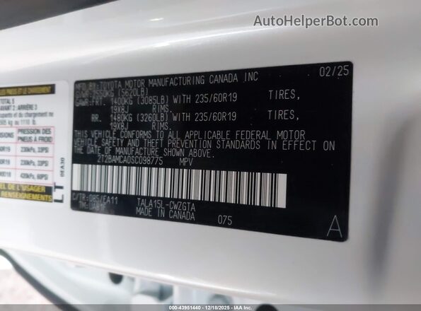 2T2BAMCA0SC098775 2025 LEXUS RX 350 White Engine compartment view