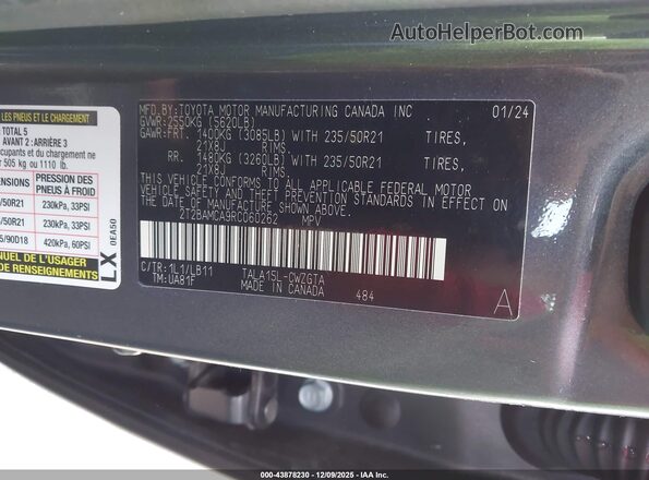 2T2BAMCA9RC060262 2024 LEXUS RX 350 Gray Widok komory silnika