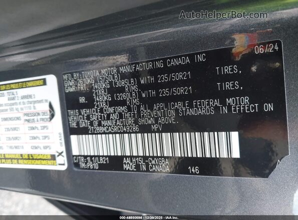 2T2BBMCA5RC049286 2024 LEXUS RX 350H Gray Շարժիչի բաժամունքի տեսք