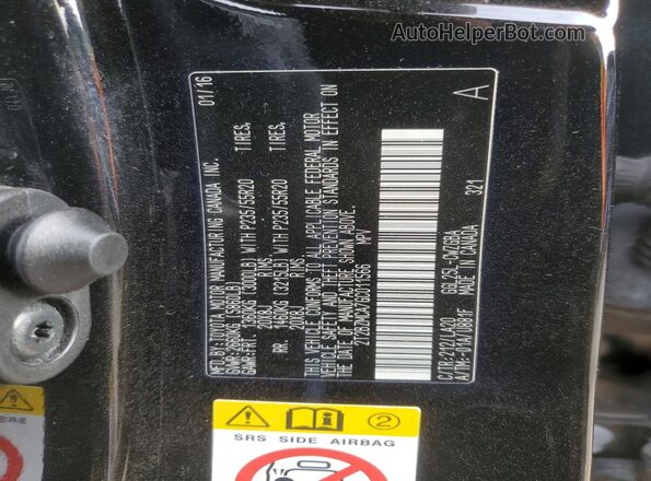 2T2BZMCA7GC011566 2016 LEXUS RX Черный Вид наклейки с VIN-кодом