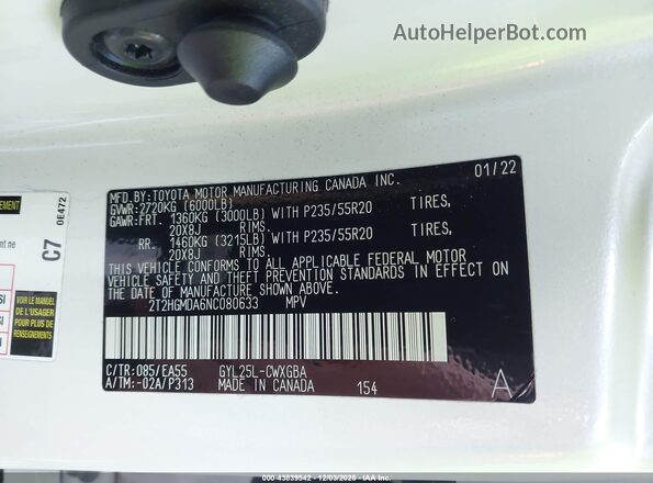 2T2HGMDA6NC080633 2022 LEXUS RX 450H Белый Вид подкапотного пространства