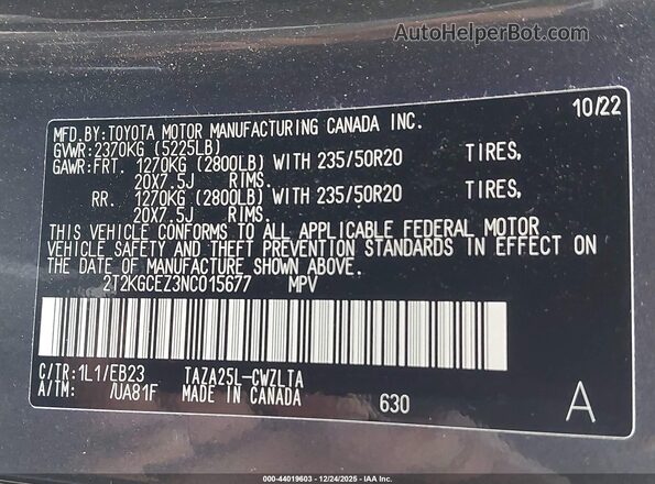 2T2KGCEZ3NC015677 2022 LEXUS NX 350 Gray Widok komory silnika