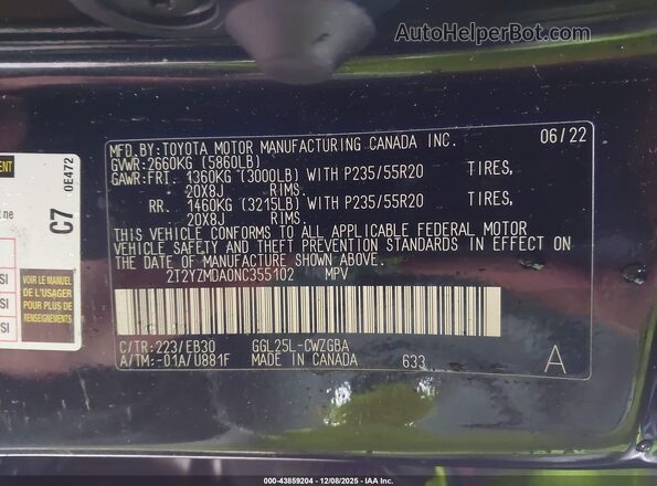 2T2YZMDA0NC355102 2022 LEXUS RX 350 Черный Вид подкапотного пространства