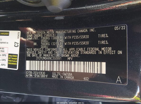 2T2YZMDAXNC350991 2022 LEXUS RX 350 Черный Вид подкапотного пространства