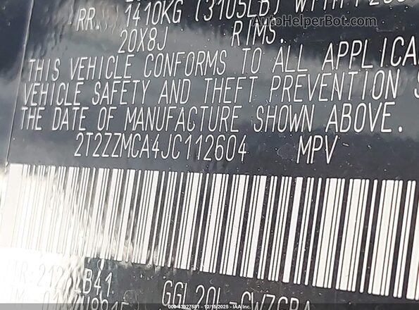 2T2ZZMCA4JC112604 2018 LEXUS RX 350 Black Вид підкапотного простору