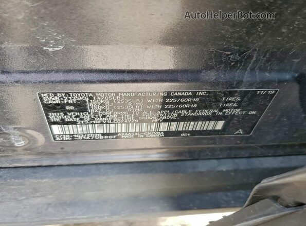2T3J1RFV1LC074229 2020 TOYOTA RAV4 Gray Widok wnętrza 360 stopni